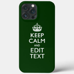 Etui iPhone 13 Pro Max Personnalisé KEEP CALM AND Modifier le texte Vert