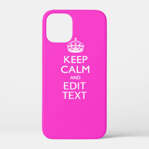 Coques Pour iPhone Personnalisé KEEP CALM ET votre texte rose vif