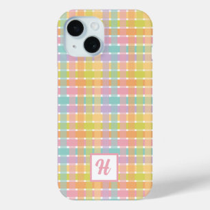 Coque Case-Mate iPhone Personnalisé Monogramme Feminine motif rayé coloré