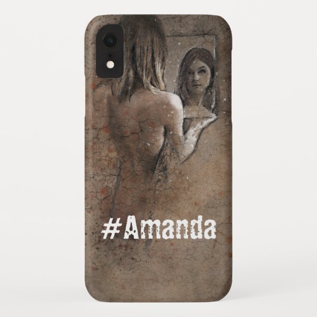 Coques Case-Mate iPhone Personnalisé Monogramme mignon photo femme art chi (Dos)