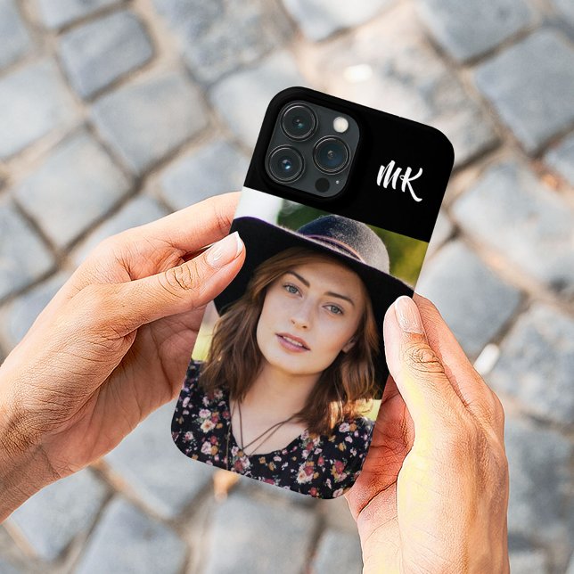 Coques Case-Mate iPhone Personnalisé Monogramme Votre Photo Jolie Dame (Custom Monogrammed Your Photo Pretty Lady Case-Mate iPhone Case)