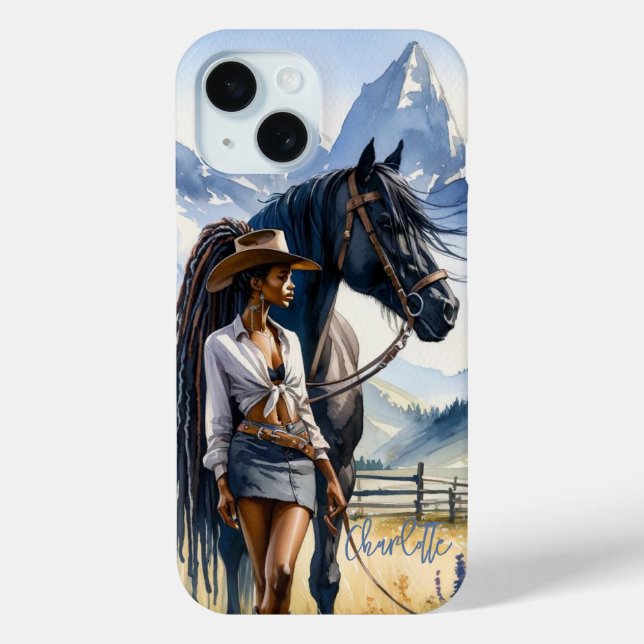 Coques Case-Mate iPhone Personnalisé Mountain Cowgirl (Verso)