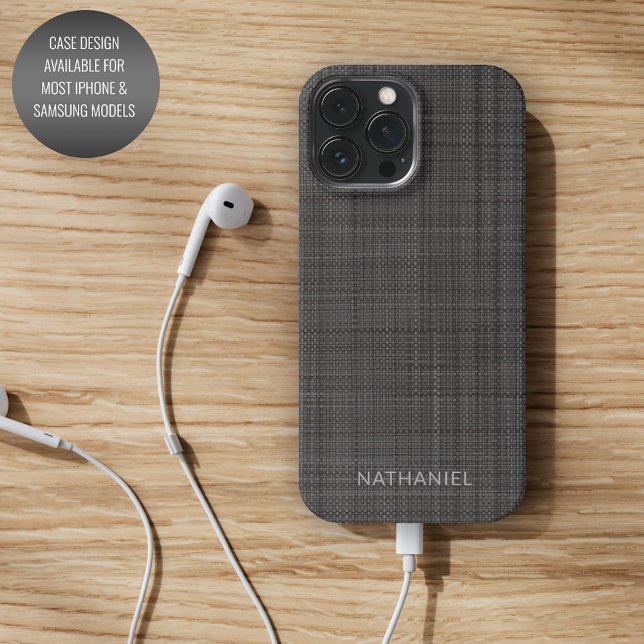 Coques Case-Mate iPhone Personnalisé Moyen gris foncé noir (Créateur téléchargé)
