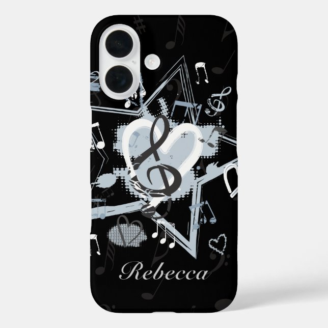 Coques Case-Mate iPhone Personnalisé Musical Star note designer motif (Verso)
