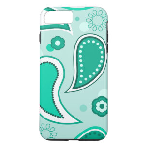 Case-Mate iPhone Case Personnalisé noir vert et blanc Paisley
