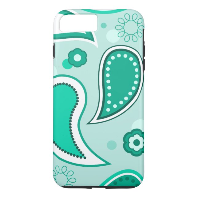 Coques Case-Mate iPhone Personnalisé noir vert et blanc Paisley (Dos)