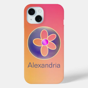 Coque Case-Mate iPhone Personnalisé Orange Ombre Retro Floral