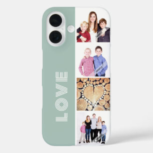 Coque Pour iPhone 16 Personnalisé Personnalisé 4 Photo Collage Love Fam
