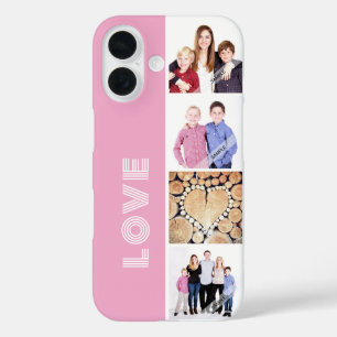 Coque Pour iPhone 16 Personnalisé Personnalisé 4 Photo Collage Love Fam