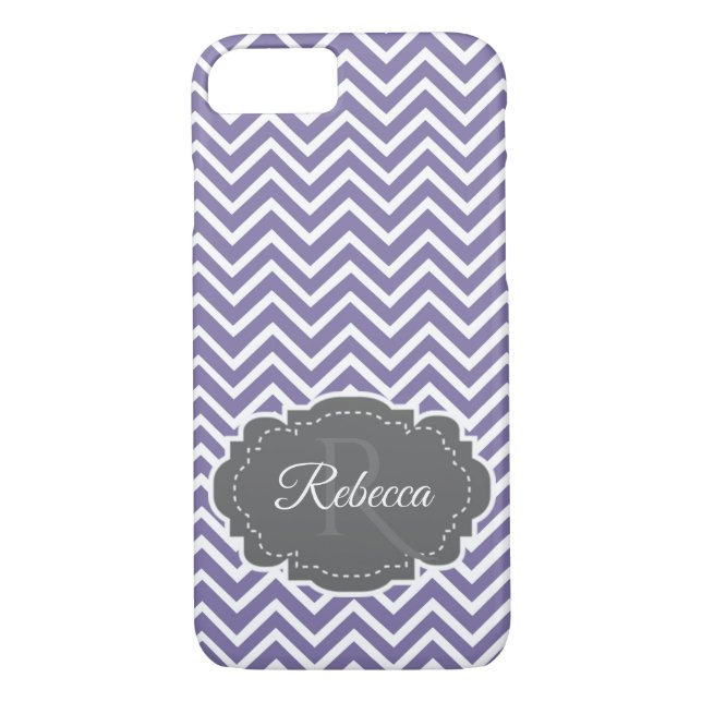 Coques Case-Mate iPhone Personnalisé Purple Chevron (Dos)