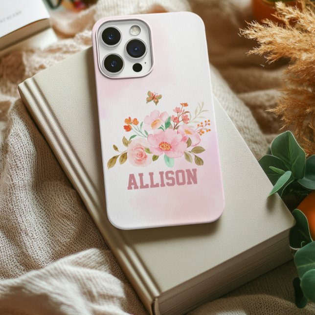 Coques Case-Mate iPhone Personnalisé Rose Floral Coque, Cadeau Anniversair (bridesmaid gift, gift for mom, gift for women, graduation gift for her, birthday for women, mom gift)