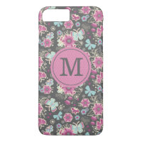Personnalisé rose gris joli floral
