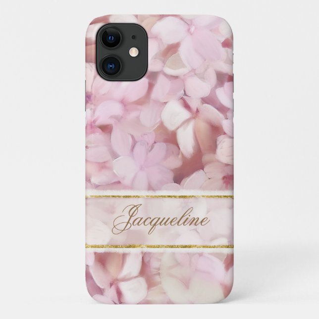Coques Case-Mate iPhone Personnalisé Rose Or Elégant Peint Floral (Dos)