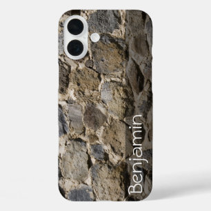 Coque Pour iPhone 16 Plus Personnalisé Rustic Rock Wall Photographie Abstrai