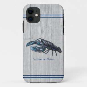 Case-Mate iPhone Case Personnalisé Rustique Bleu Bleu Homard Gris Bois