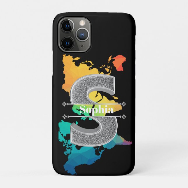 Coques Case-Mate iPhone Personnalisé S Premier Monogramme D'Argent Votre N (Dos)