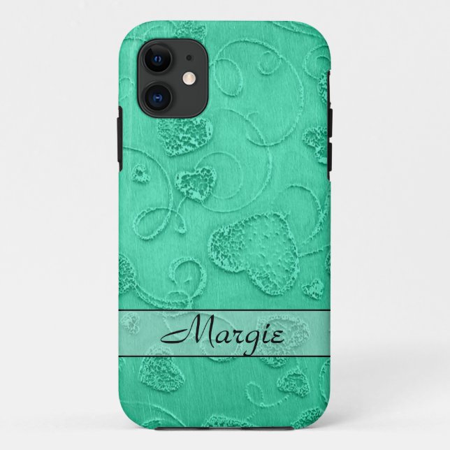 Coques Case-Mate iPhone Personnalisé Turquoise Heart Designer iPhone 5 Coq (Dos)