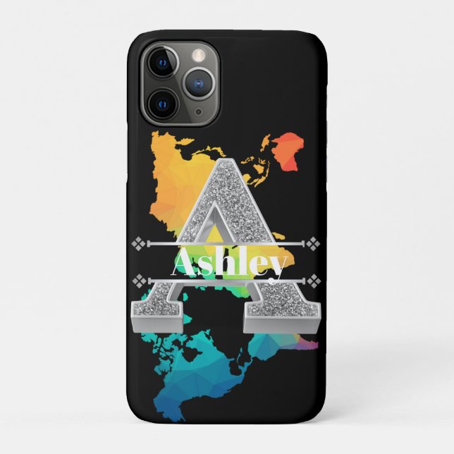 Coques Case-Mate iPhone Personnalisé Un Monogramme D'Argent Initial Votre  (Dos)