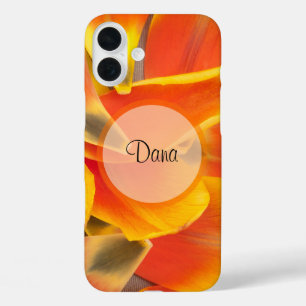 Coques iPhone 16 Plus Personnalisé Vibrant Pétales De Tulipe Orange Phot