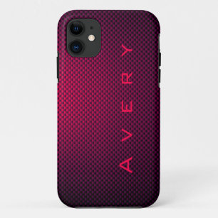 Case-Mate iPhone Case Personnalisé violet en fibre de carbone noire
