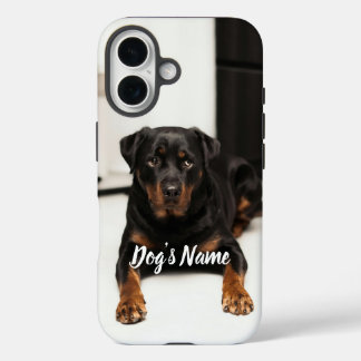 Coque Pour iPhone 16 Personnalisé votre chien Rottweiler Photo & Nom