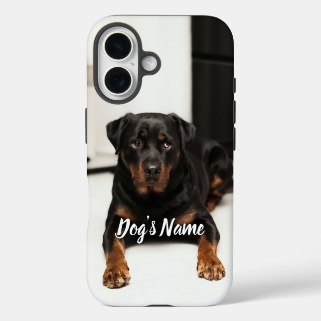 Coques Case-Mate iPhone Personnalisé votre chien Rottweiler Photo & Nom (Verso)