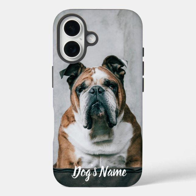 Coques Case-Mate iPhone Personnalisé votre photo et nom Bulldog (Verso)