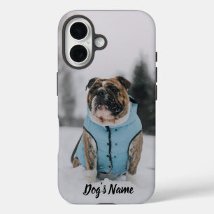 Coque Pour iPhone 16 Personnalisé votre photo et nom Bulldog