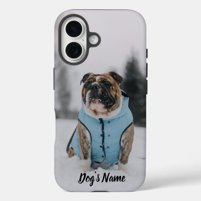 Coques Case-Mate iPhone Personnalisé votre photo et nom Bulldog (Verso)