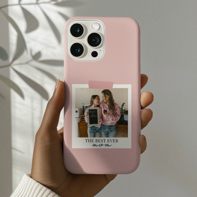 Coques Case-Mate iPhone Personnalisée Meilleure Maman Photo Rose (Créateur téléchargé)