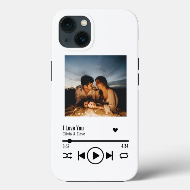 Coques Case-Mate iPhone Personnalisée Saint Valentin Photo Song Playlist (Verso)