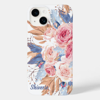 Coque Case-Mate iPhone personnalisées avec fleurs bleues et bleues