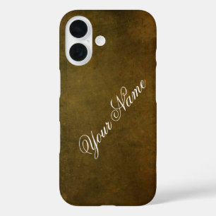 Coque Pour iPhone 16 Personnaliser Avec Votre Nom Rustique Brown