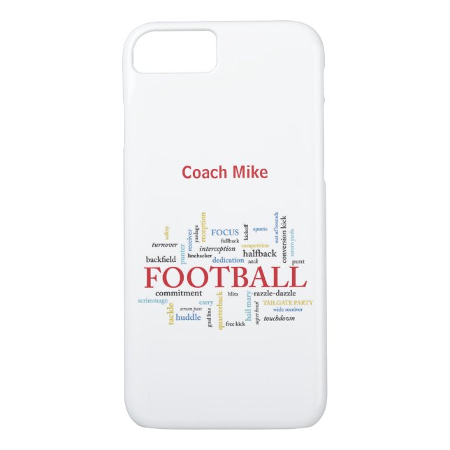 Coques Case-Mate iPhone Personnaliser, Football Coach Merci en mots (Dos)