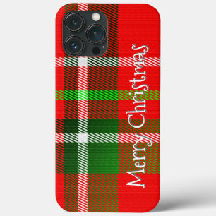 iPhone 13 Pro Max Case Personnaliser "Joyeux Noël" Tartan Plaid Motif