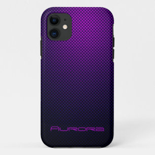 Case-Mate iPhone Case Personnaliser la fibre de carbone noire violette