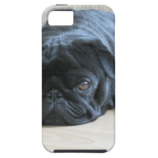 Coques Case-Mate iPhone Personnaliser le Carlin noir mignon Nom d'accessoi (Dos)