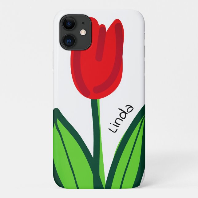 Coques Case-Mate iPhone Personnaliser le dessin de la belle fleur de tulip (Dos)