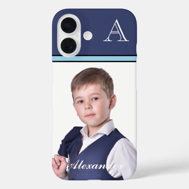 Coques Case-Mate iPhone Personnaliser le monogramme photo moderne personna (Verso)