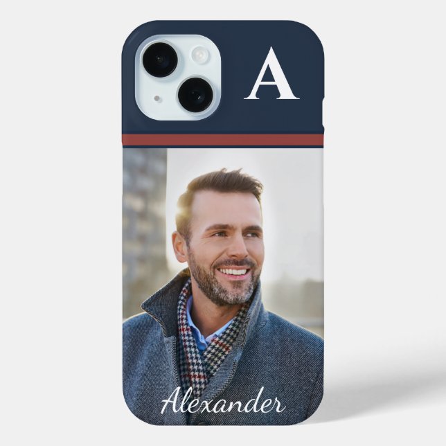 Coques Case-Mate iPhone Personnaliser le monogramme photo moderne personna (Verso)