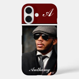 Coque Pour iPhone 16 Personnaliser le monogramme photo personnalisé