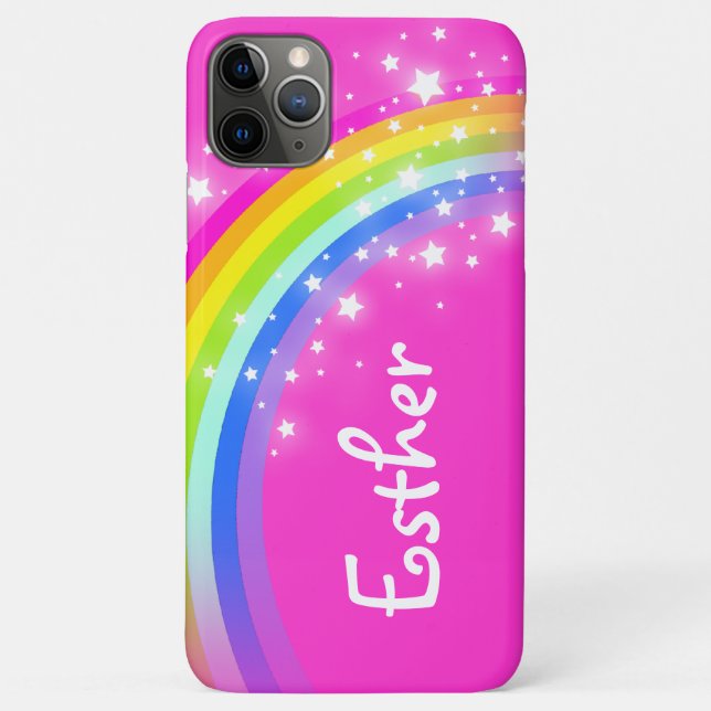 Coques Case-Mate iPhone Personnaliser le nom rainbow rose girl (Dos)