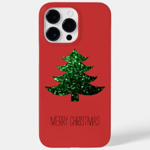 Coque Pour Pour iPhone 14 Pro Max Personnaliser Sparkly sapin vert étincelant rouge