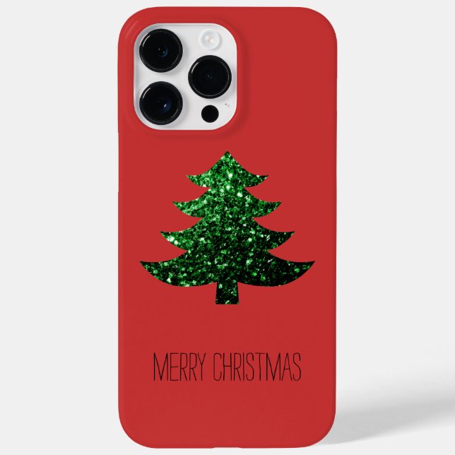 Coques Case-Mate iPhone Personnaliser Sparkly sapin vert rouge (Verso)