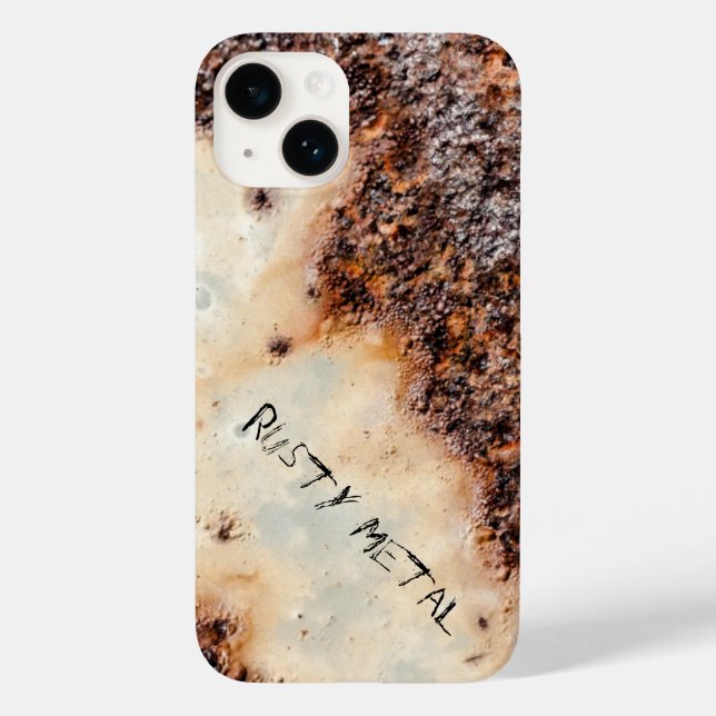 Coques Case-Mate iPhone Personnaliser Texture de métal rouillé brun cool (Verso)