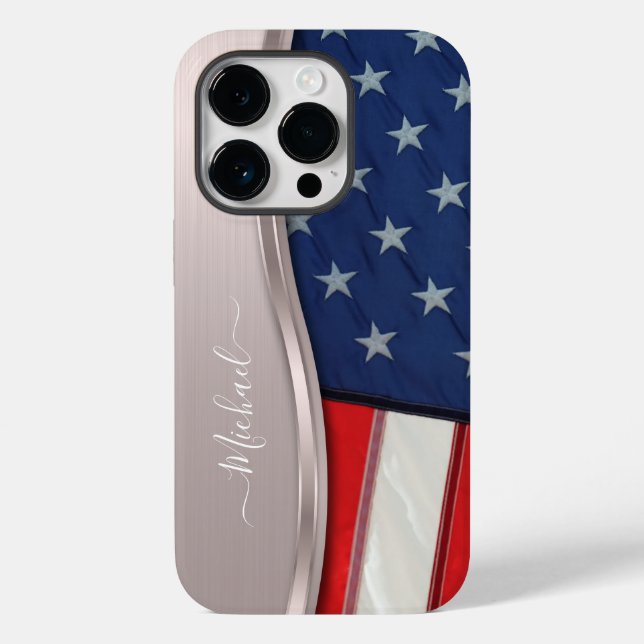 Coques Case-Mate iPhone Personnaliser USA Faux Rose Gold Metal Swirl (Verso)