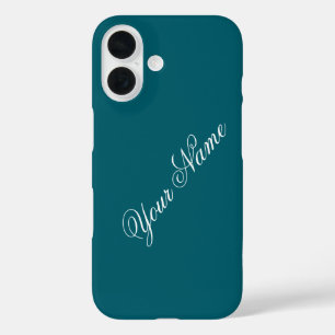 Coque Pour iPhone 16 Personnalisez Avec Votre Nom Turquoise