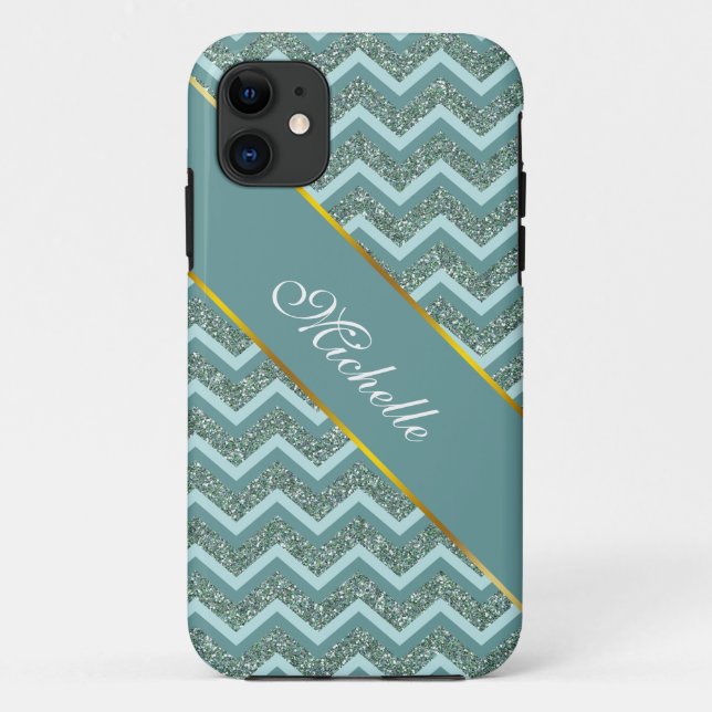 Coques Case-Mate iPhone Personnalisez cette Parties scintillant Turquoise  (Dos)