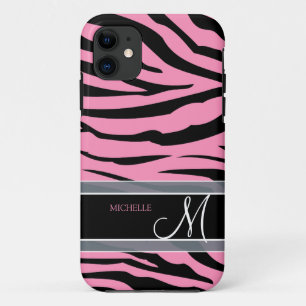 Etui iPhone Case-Mate Personnalisez les rayures roses et noires de