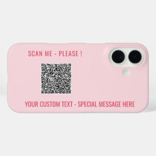 Coque Pour iPhone 16 Personnalisez Votre Code QR Texte Personnalisé et